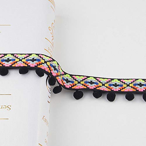 Laliva Lace Fabric Fashion Pompom Trim Fringe Ribbon Pom Pom 10