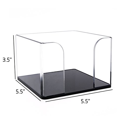 Acrylic Napkin holder,Clear Tissue Box,Bath Tissue Holder, Tissue Paper Dispenser Holder for Bathroom,Kitchen,Office,Toilet,Black-SupperAcrylic