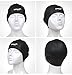 COPOZZ Adults Swim Cap, Silicone Waterproof Comfy Swimming Bathing Cap for Short and Long Hair (Black)