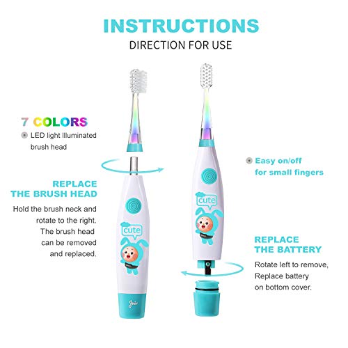 image for Gabbay Kids Toothbrush Sonic Electric Toothbrush Kids Battery Powered,