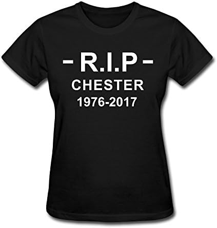 ALL4MUSIC Women's LP RIP Chester Bennington Linkin Park T-shirt - Black