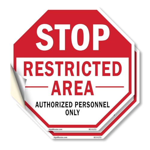 Stop Restricted Area Authorized Personnel Only (2 Pack) 18 inch X 18 inch Octag…