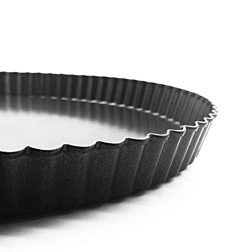 image for Heyeery 8.8 Inch High-carbon Steel Tart Pan with Removable Bottom, Pie