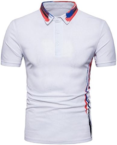 YoursLike Button up Shirts for Men Short Sleeve Blouse Top Slim Fit Casual T Shirt (XXL, White)