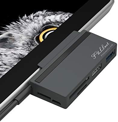 Fullnet Hub, Docking for Surface Go,USB-C Connector with Surface Go Edge Shape & USB 3.0/2.0, SD/TF Card Reader, DC Power in(External Replenish), TF Card Reader(Fixable Slot)