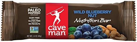 Caveman Foods Paleo-Friendly Nutrition Bar, Wild Blueberry Nut, 1.4 oz,15 count