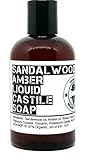 Best Beard Wash for Men - Soothing Natural Beard Wash Soap - 100% Organic - Castile Soap with Sandalwood and Amber - By The Famous Beard Oil Company (4oz)
