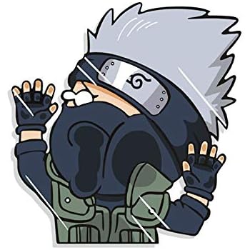 Funtaku - Kakashi Hatake Naruto Funny Hitting Glass Vinyl Decal Sticker for Car/Window/Computer (4.3