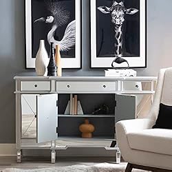 Powell Company Mirrored 4-Door 3-Drawer Console