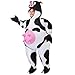 Spooktacular Creations Inflatable Costume Air Blow-up Deluxe Halloween Cow Costume - Child (7-10 Yrs) Black and White
