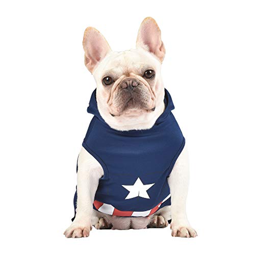 Marvel Legends Captain America Dog Costume, XSmall (XS) Hooded