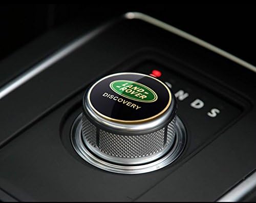 Exotic Store Modified 42 MM Metal (not Plastic) Modified Car Land Rover Gear Shift Knob Cover Emblem Sticker For Land Rover Discovery 1 2 3 4 5 SUPERCHARGED Badge (Green Logo+Gold Chrome)