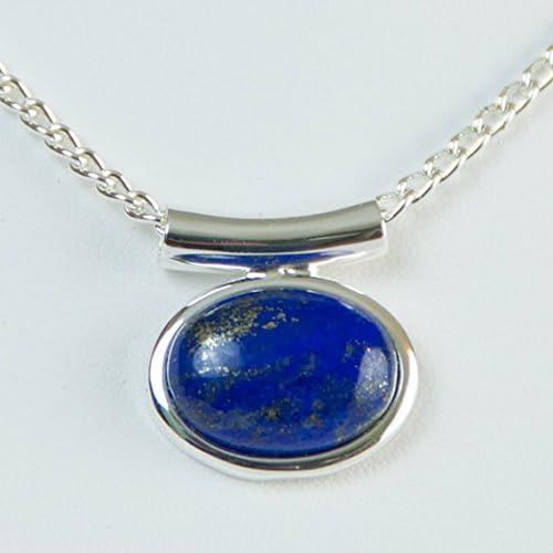Modern Silver Lapis Necklace Jewelry Blue Pendant Necklace