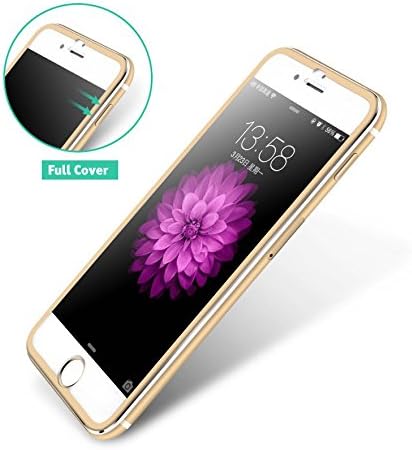 Tempered Glass Full Cover for iPhone 6, 3D Curved Edge Titanium Protective Film, Full Coverage, Silver