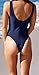Women Monikini Swimsuit One Piece Sexy Cute Bathing Suits Lace-up U Back (XL, Navy Blue)