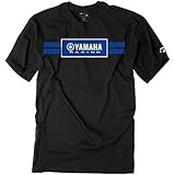 Factory Effex Unisex-Adult Yamaha Racing Stripes T-Shirt (Black, Large) - 19-87204