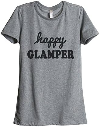 Happy Glamper Women's Relaxed T-Shirt Tee Heather Grey Small
