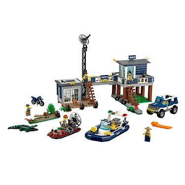 LEGO City Swamp Police Station Kids Building Playset with 4 Vehicles | 60069