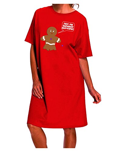 Not My Gumdrop Buttons Gingerbread Man Christmas Dark Night Shirt Dress - Red - One Size