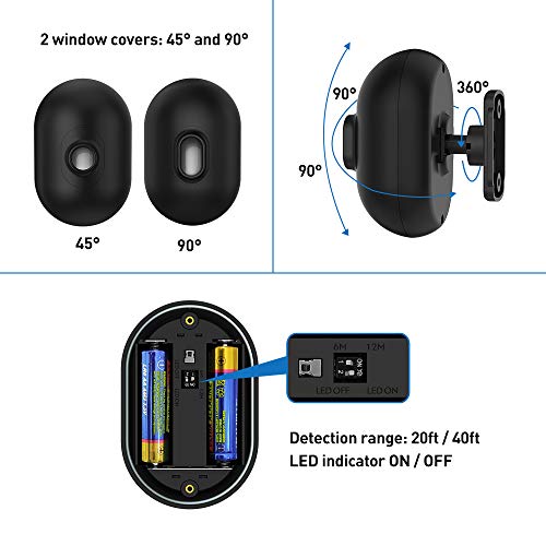 Driveway Alarm, 328ft Long Transmission Range Weatherproof Motion Sensor Detector DIY Security Alert System for Home, Business, Outdoor Property Safety (32 Chimes / 5 Volumes/LED Indicator)