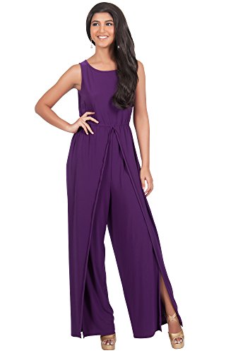 KOH KOHWomens Sleeveless Cocktail Wide Leg One Piece Jumpsuit Romper Playsuit