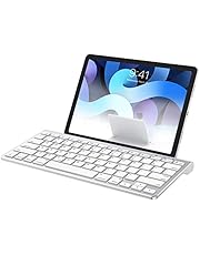 OMOTON iPad Keyboard with Sliding Stand, Ultra-Slim Bluetooth Keyboard for iPad Air 4th Generation 10.9, iPad 10.2(9th/8th/7th Gen), iPad Mini, and More[Sliding Stand NOT for iPad Pro 12.9], White