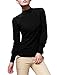 Allegra K Woman Mesh Panel Front Mock Neck Bracelet Sleeves Top XL Black