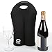 Hoopla Gorilla Bag - Deluxe Insulated Double Wine/Water Black Neoprene Tote - Keeps Your Drink Bottles Cool and Secure on the Move
