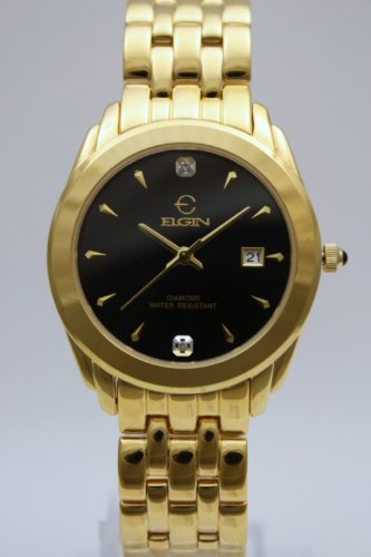mens elgin diamond watch