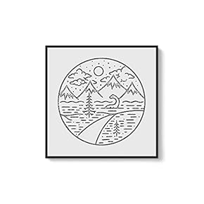 Framed Canvas Home Artwork Decoration Night Canvas Wall Art for Living Room, Bedroom - 16x16 inches