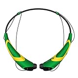 Bluetooth Headphones / Headset Rymemo Metallic-feeling Soft Polishing Wireless Music Earphones Stereo Earbuds Sports/running Magnetic Neckband Style for Cellphone,Yellow-Green