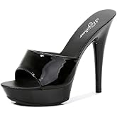 YHEROHG Women's Peep Toe Stiletto platform Sexy Prom Slides 5.12in High Heel FishMouth Open Toe breathe comfort Heeled Y2K Party Sandals for Evening Wedding