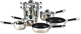 chéri d'amour 10 Count Top Rated Stainless Steel, Copper Base, Nonstick Cookware Set