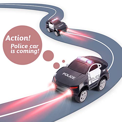 image for Aole Car Toys, 2 Pcs Electronic Police Car Toy Compatible with Race Ca