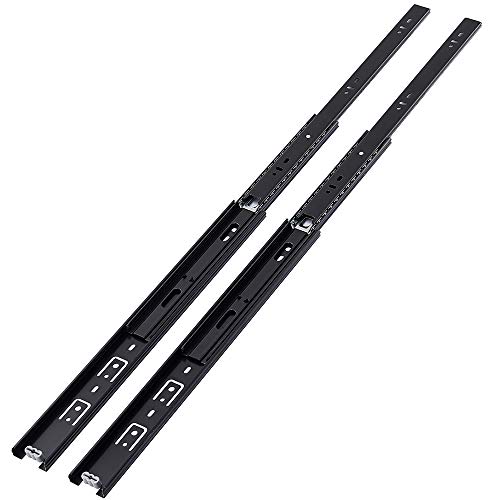 Friho 5 Pair of 12 Inch Hardware Ball Bearing Side Mount Black Drawer Slides, Full Extension, Available in 10'',12''14'',16'',18'',20''24'' Lengths