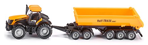 1:87 Siku Jcb 8250 Tractor With Dolly & Tipping Trailer