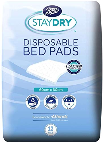 Boots Staydry Disposable Bed Pads - 12 Pack