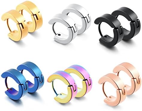 Lianjie Stainless Steel Clip On Earrings Hoop Round Hypoallergenic for Women Mens