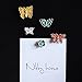 NIKKY HOME Pewter Decorative Shabby Chic Butterfly and Flower Magnets Stickers for Fridge Set of 5