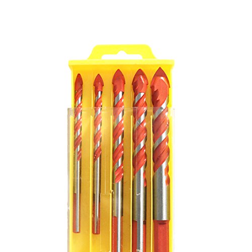 Meccion Glass and Tile Hole saw Drill Bit Kit Great for Tile,Concrete, Brick, Glass, Plastic and Wood Carbide Tipped Mandrels Saws 6mm 8mm, 10mm, 12mm 5-Piece Set - Thumbnail 4