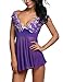 Avidlove Women Lingerie Lace Babydoll V Neck Chemise Set Sexy Nightie Mesh Sleepwear