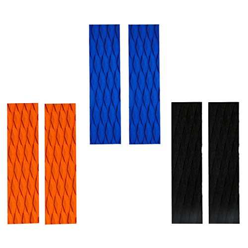 Jili Online 2 Pieces EVA Traction Anti-Skid Grip Mat Pad with Adhesive for Boat Decks, Kayaks, Surfboards, Standup Paddle Boards, Skimboards, Longboards - 3 Colors - Black, 35x10cm