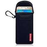 Samsung Galaxy Note 5 Case, Shocksock [IMPACT SHOCK RESISTANT] [Black] Samsung Galaxy Note 5 Neoprene Case Pouch with Velcro Closure and Carabiner for Samsung Galaxy Note 5 - Black