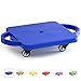 GSE Games & Sports Expert Blue Indoor Scooter Board with Safety Handles for Kids Ages 6-12, Plastic Floor Scooter Board with Rollers, Physical Education for Home, Homeschool Supplies