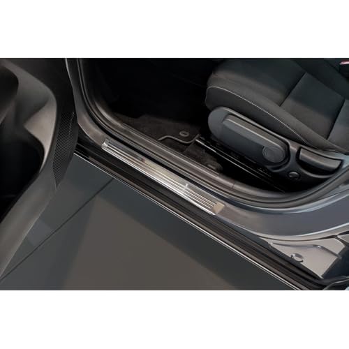 Avisa Protezioni battitacco in acciaio inox compatibili con Hyundai Kona II 2023- / MG 3 2024- / MG ZS II 2024- 'Lines' - 4 pezzi