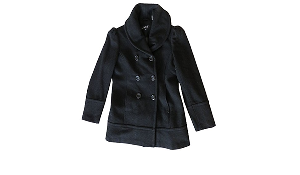 black rivet wool coat
