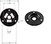Axegrinderz F484 Black Speaker Cabinet Amp Jack Plate, 2 inch Round Metal with 1/4 inch Heavy Duty SPC Jack