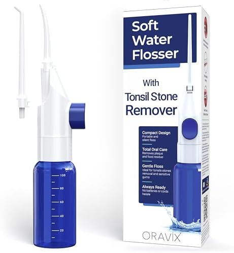 ORAVIX Manual Water Flosser 100 ml Tonsil Stone Irrigator Soft Floss