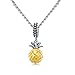 WOSTU 925 Sterling Silver Crystal Zircon Pineapple Charms for Bracelets Beads Charms Pendant Necklace