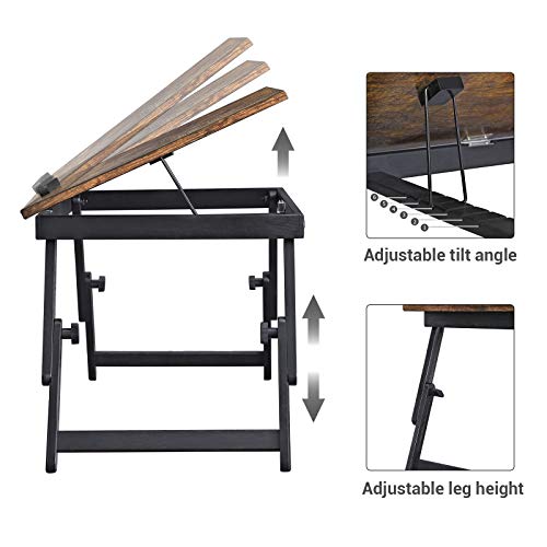 SONGMICS Laptop Desk, Adjustable Bed Sofa Table, Breakfast Serving Tray